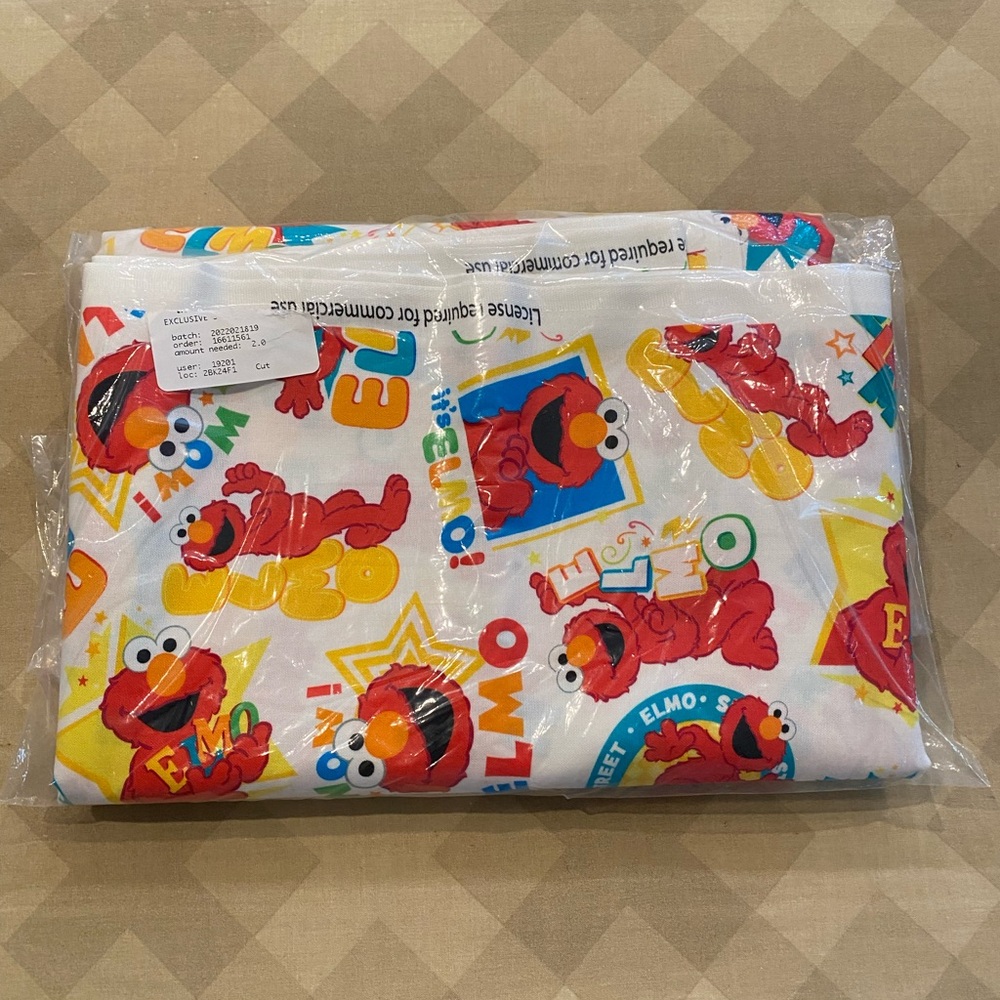 Colorful Elmo Sesame Street 100% cotton fabric